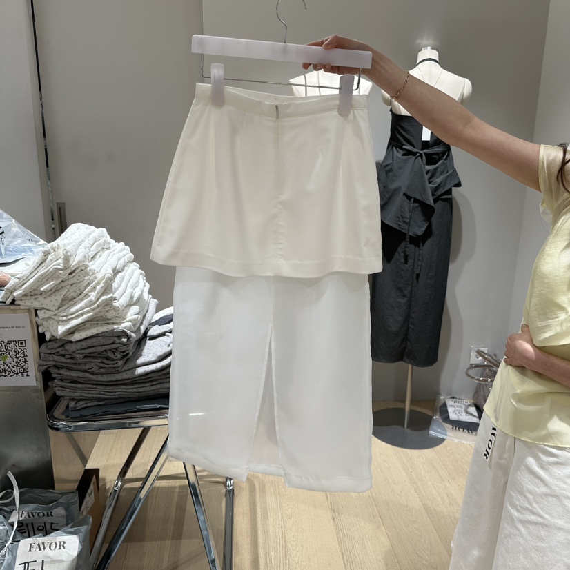 FAVOR-P韓國直郵㊣女士新品25春夏時尚推薦休閑長裙假兩件FAVOR長裙