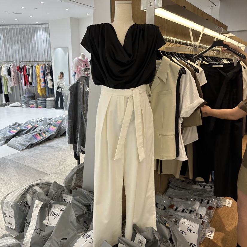 LEFANCY東大門㊣實拍女裝新品職業時尚人氣真品25春夏休閑褲腰帶LEFANCY休閑褲