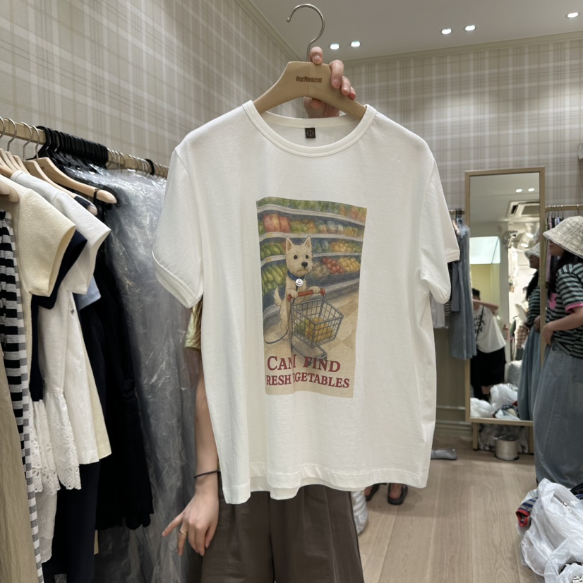 OURMOMENT韓國代購㊣女裝新品推薦休閑職業熱賣25春夏人氣T恤OURMOMENTT恤