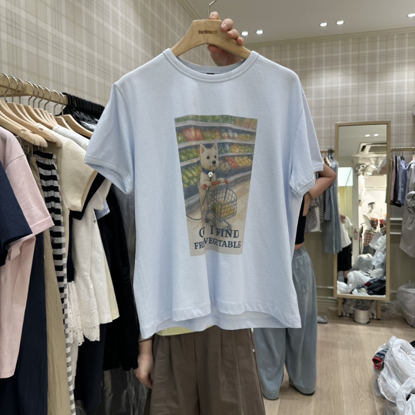 OURMOMENT韓國代購㊣女裝新品推薦休閑職業熱賣25春夏人氣T恤OURMOMENTT恤圖色2