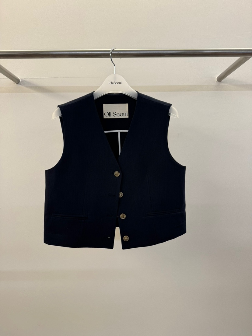 OLI SEOUL東大門㊣代購女裝新品熱賣休閑職業馬甲復古亞麻OLI SEOUL馬甲圖色3