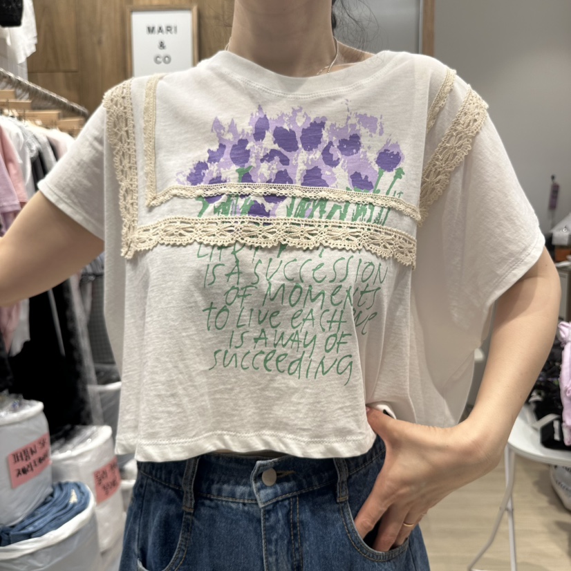 MARI CO韓國代購㊣女裝新款時尚25春夏職業推薦休閑真品T恤MARI COT恤圖色1