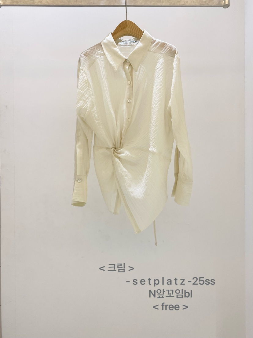 SETPLATZ韓國直郵㊣女裝新品人氣推薦25春夏職業襯衫蕾絲衫PLATZCLASSIC襯衫/蕾絲衫圖色2