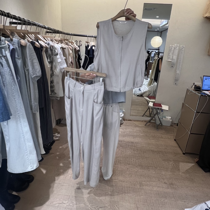 W AND J韓國直郵㊣女士新品休閑時尚職業25春夏套裝兩件套W AND J套裝圖色2