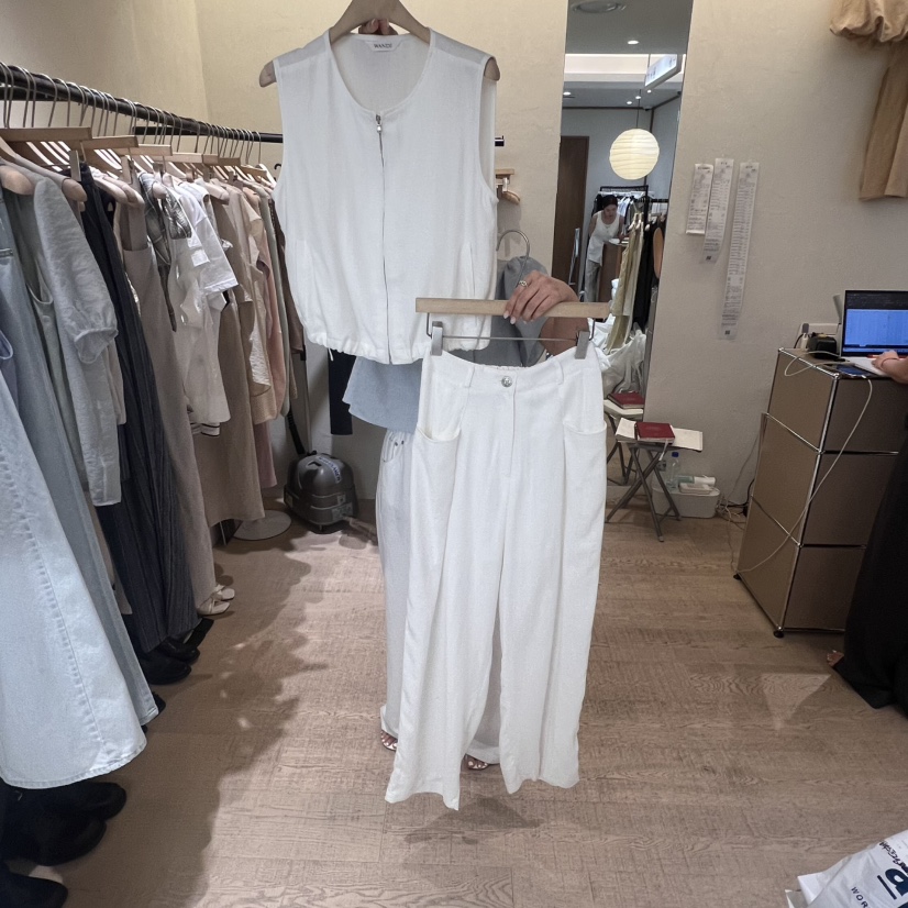 W AND J韓國直郵㊣女士新品休閑時尚職業25春夏套裝兩件套W AND J套裝圖色3