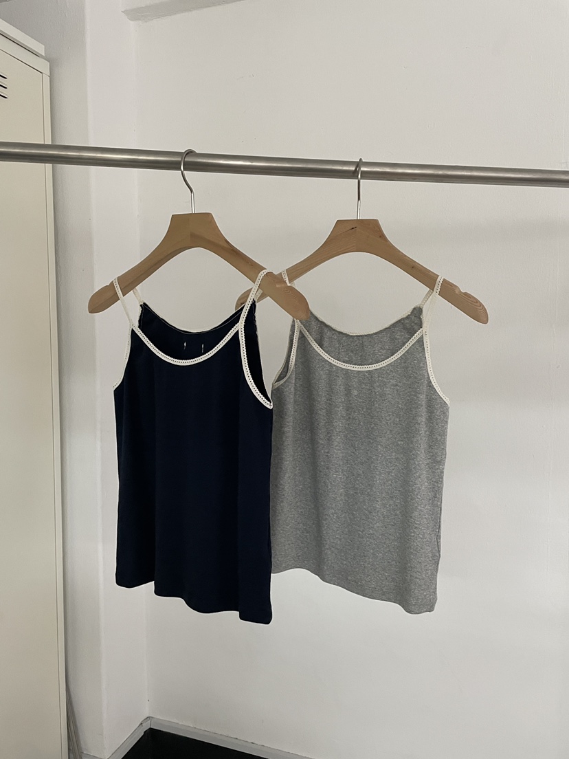 BOUTIQUE SEOUL-P東大門㊣代購女裝新品休閑吊帶背心蕾絲But ton/BOUTIQUE SEOUL吊帶/背心