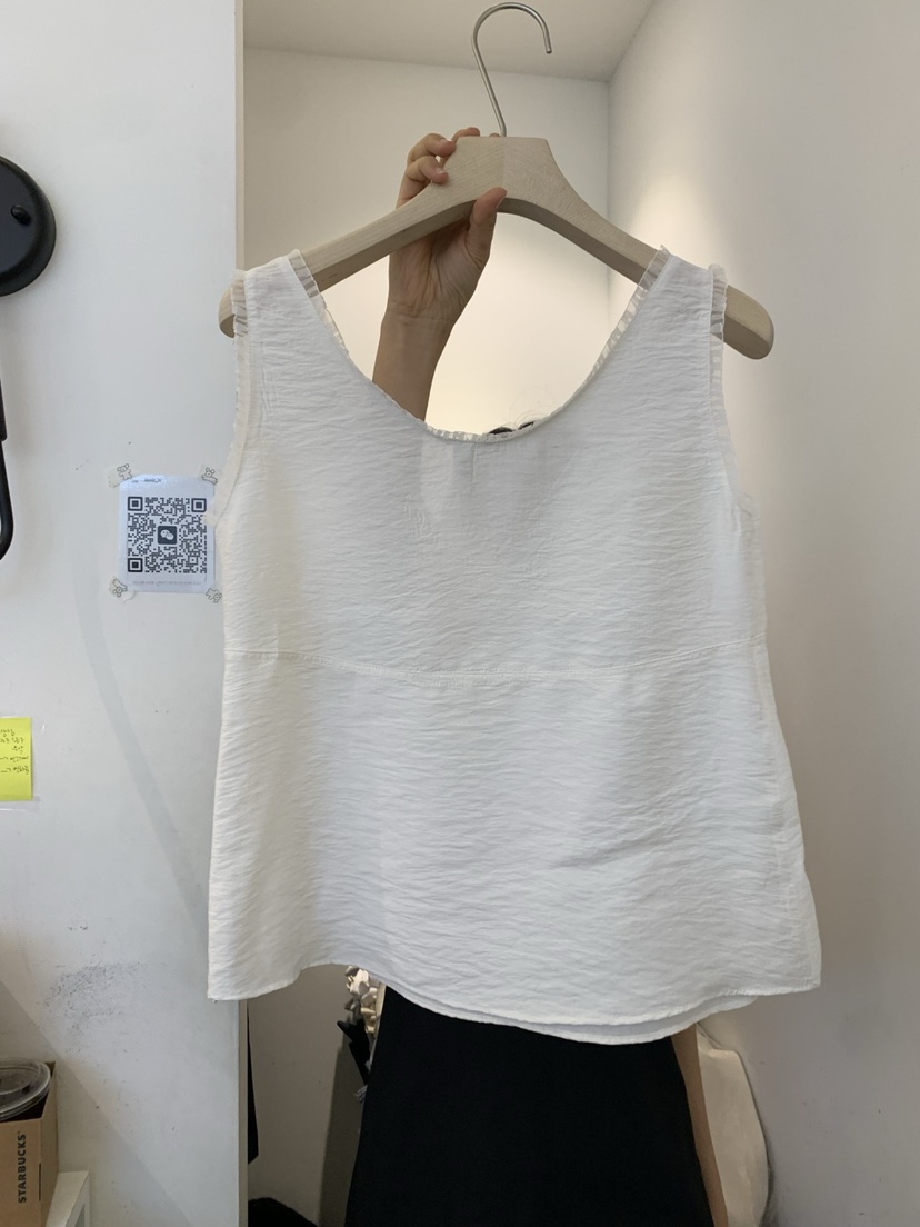 OUVIR東大門㊣代購女裝新款真品25春夏休閑職業吊帶背心荷葉邊O.V.R/OUVIR吊帶/背心