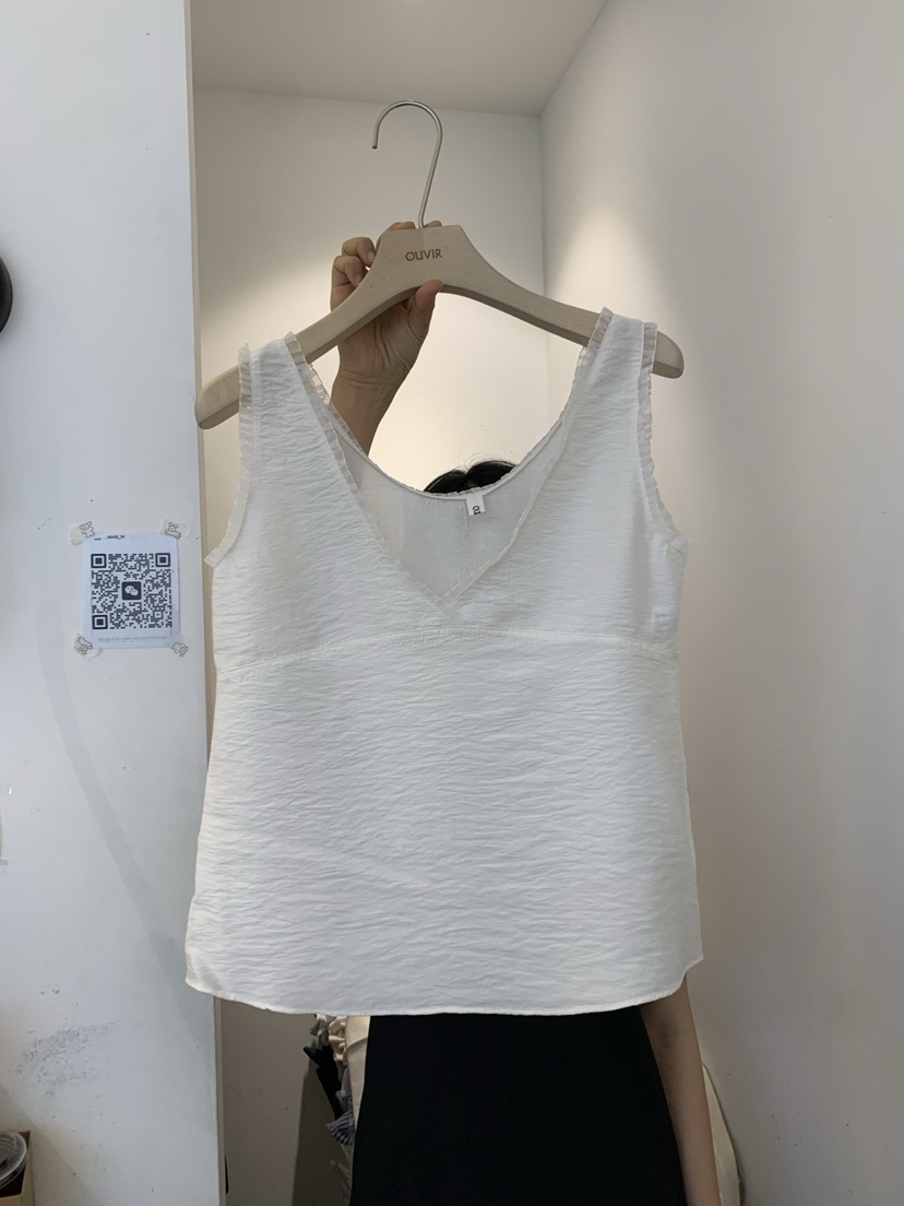 OUVIR東大門㊣代購女裝新款真品25春夏休閑職業吊帶背心荷葉邊O.V.R/OUVIR吊帶/背心
