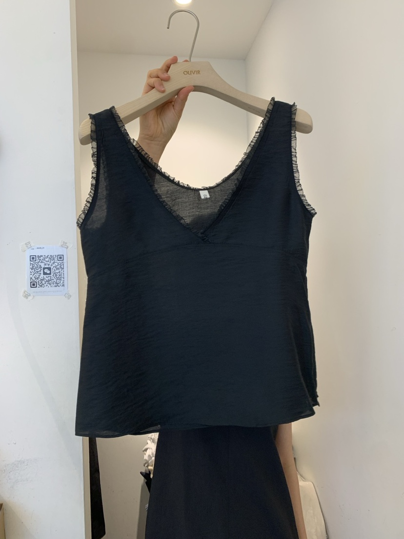 OUVIR東大門㊣代購女裝新款真品25春夏休閑職業吊帶背心荷葉邊O.V.R/OUVIR吊帶/背心圖色2
