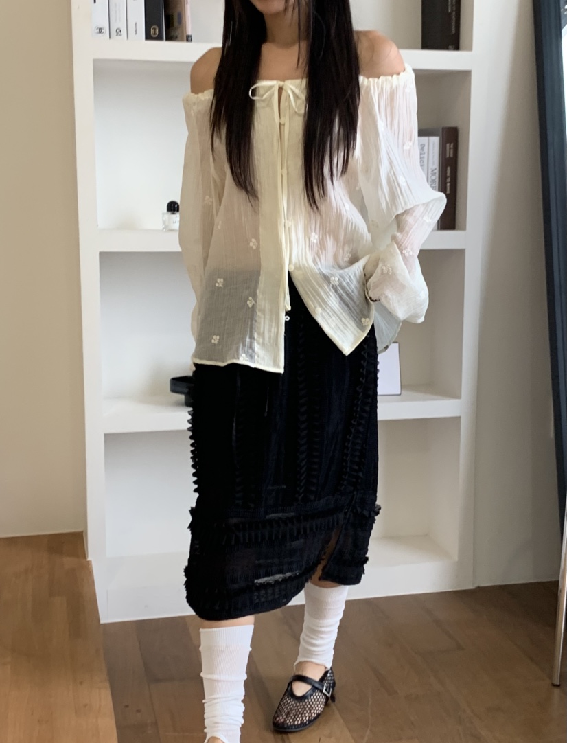 MURMUR韓國代購㊣女裝新品職業25春夏熱賣時尚休閑襯衫蕾絲衫MURMUR襯衫/蕾絲衫