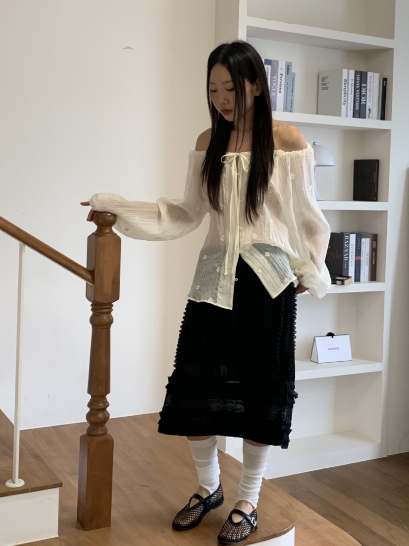 MURMUR韓國代購㊣女裝新品職業25春夏熱賣時尚休閑襯衫蕾絲衫MURMUR襯衫/蕾絲衫