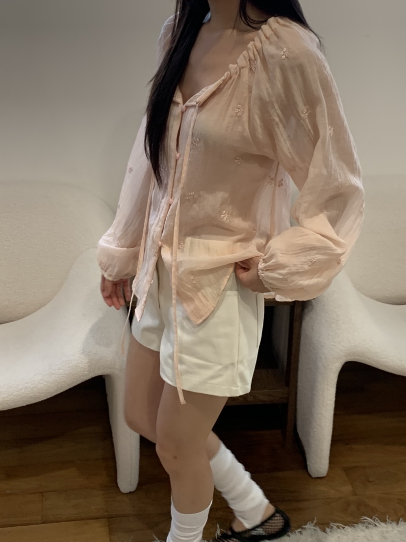 MURMUR韓國代購㊣女裝新品職業25春夏熱賣時尚休閑襯衫蕾絲衫MURMUR襯衫/蕾絲衫
