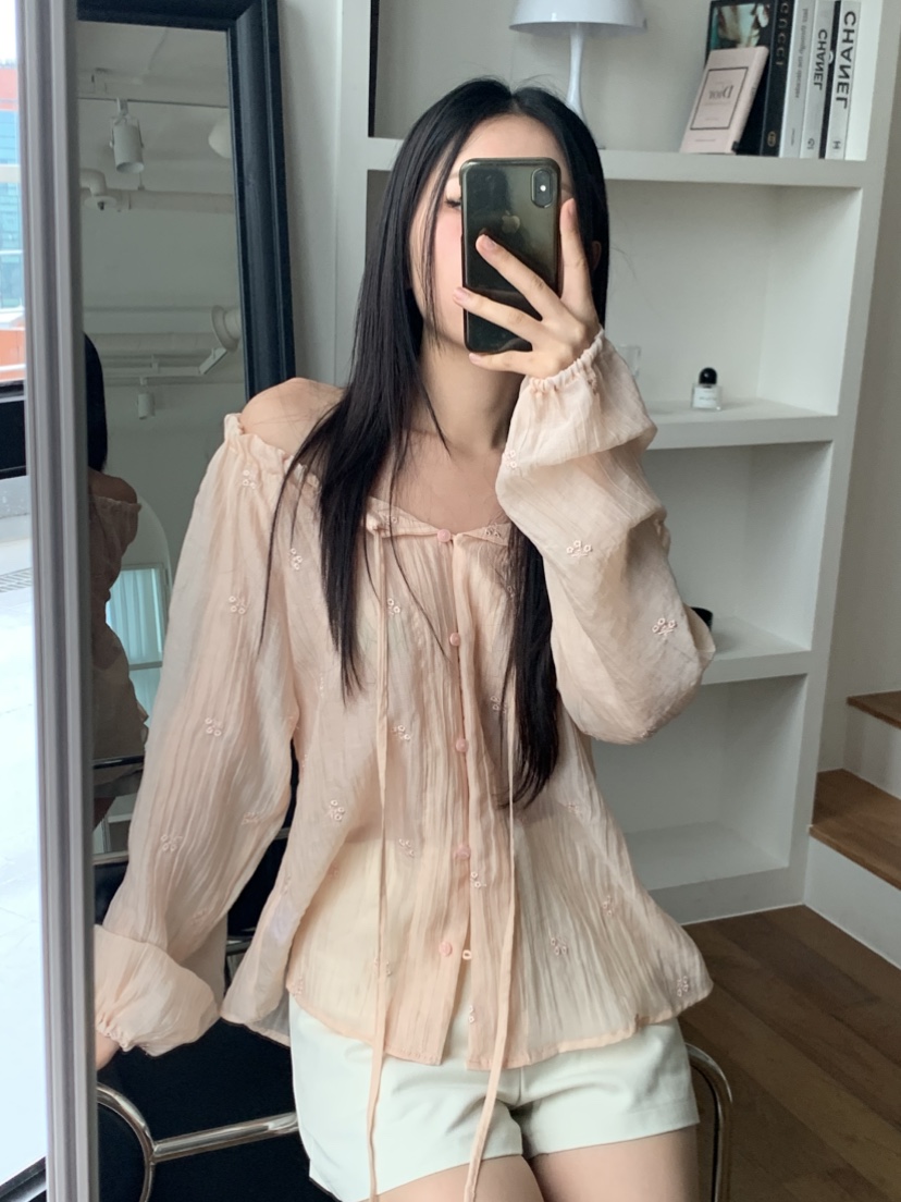 MURMUR韓國代購㊣女裝新品職業25春夏熱賣時尚休閑襯衫蕾絲衫MURMUR襯衫/蕾絲衫圖色2