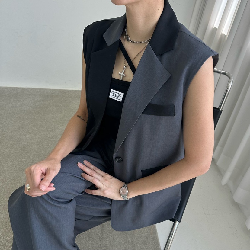 SOUIT韓國直郵㊣女裝新款時尚25春夏休閑職業熱賣人氣真品馬甲SOUIT by mabel-L馬甲