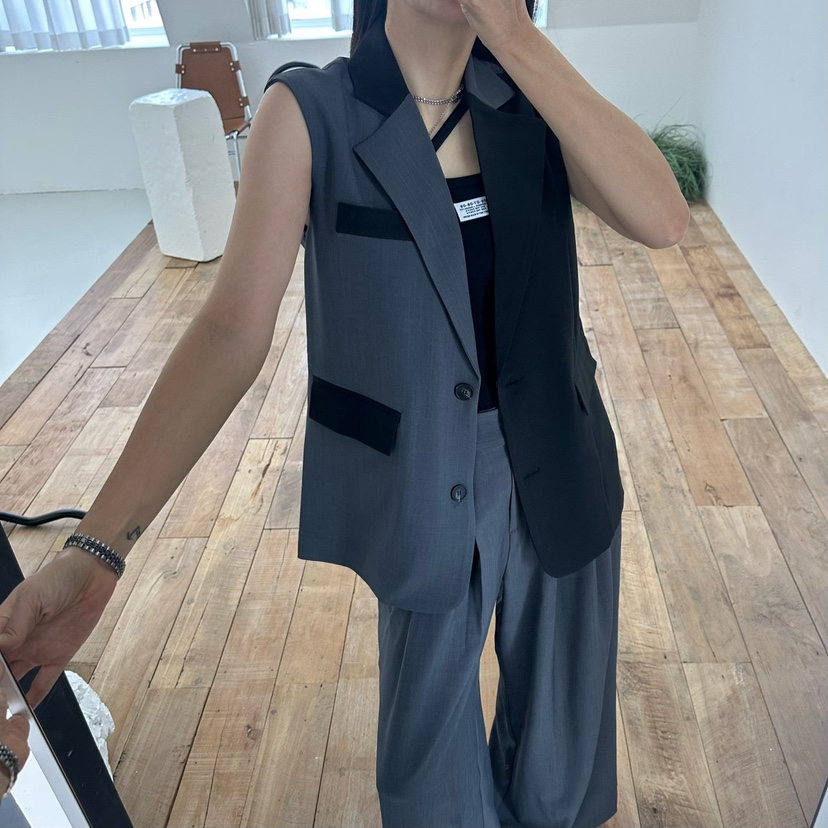 SOUIT韓國直郵㊣女裝新款時尚25春夏休閑職業熱賣人氣真品馬甲SOUIT by mabel-L馬甲