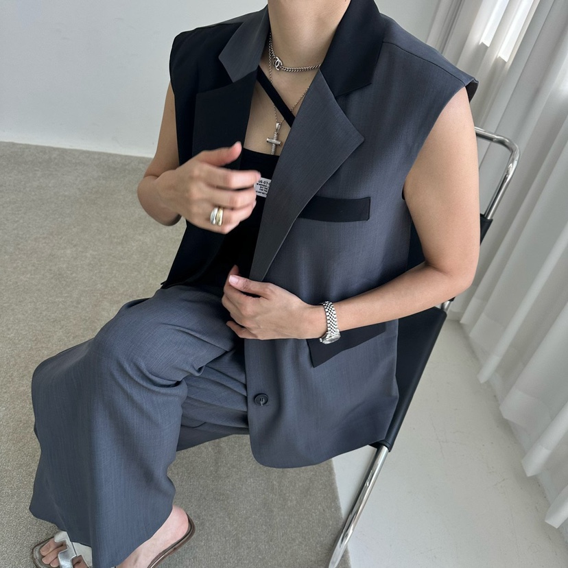 SOUIT韓國直郵㊣女裝新款時尚25春夏休閑職業熱賣人氣真品馬甲SOUIT by mabel-L馬甲