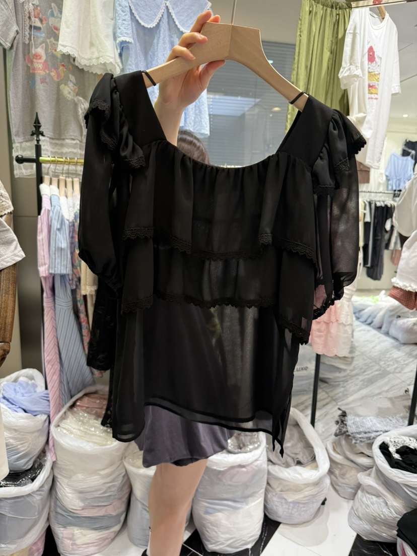 BE&BE韓國代購㊣女士新品熱賣推薦人氣襯衫蕾絲衫雪紡BE&be襯衫/蕾絲衫圖色2