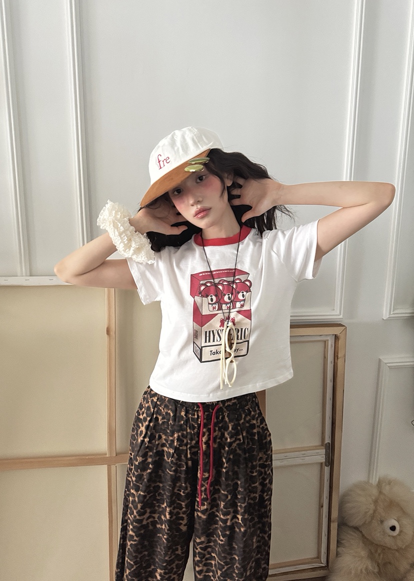 OURWAVE/OUR ROOM東大門㊣實拍女裝新品真品T恤泰迪熊短款Our Wave/Our RoomT恤