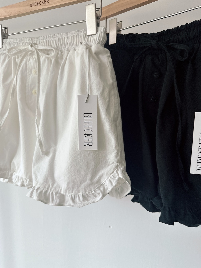 BLEECKER東大門㊣實拍女士新品25春夏時尚人氣休閑短褲荷葉邊BLEECKER短褲