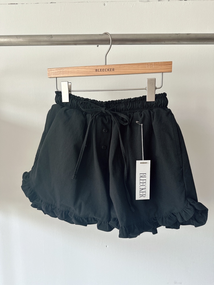 BLEECKER東大門㊣實拍女士新品25春夏時尚人氣休閑短褲荷葉邊BLEECKER短褲圖色2