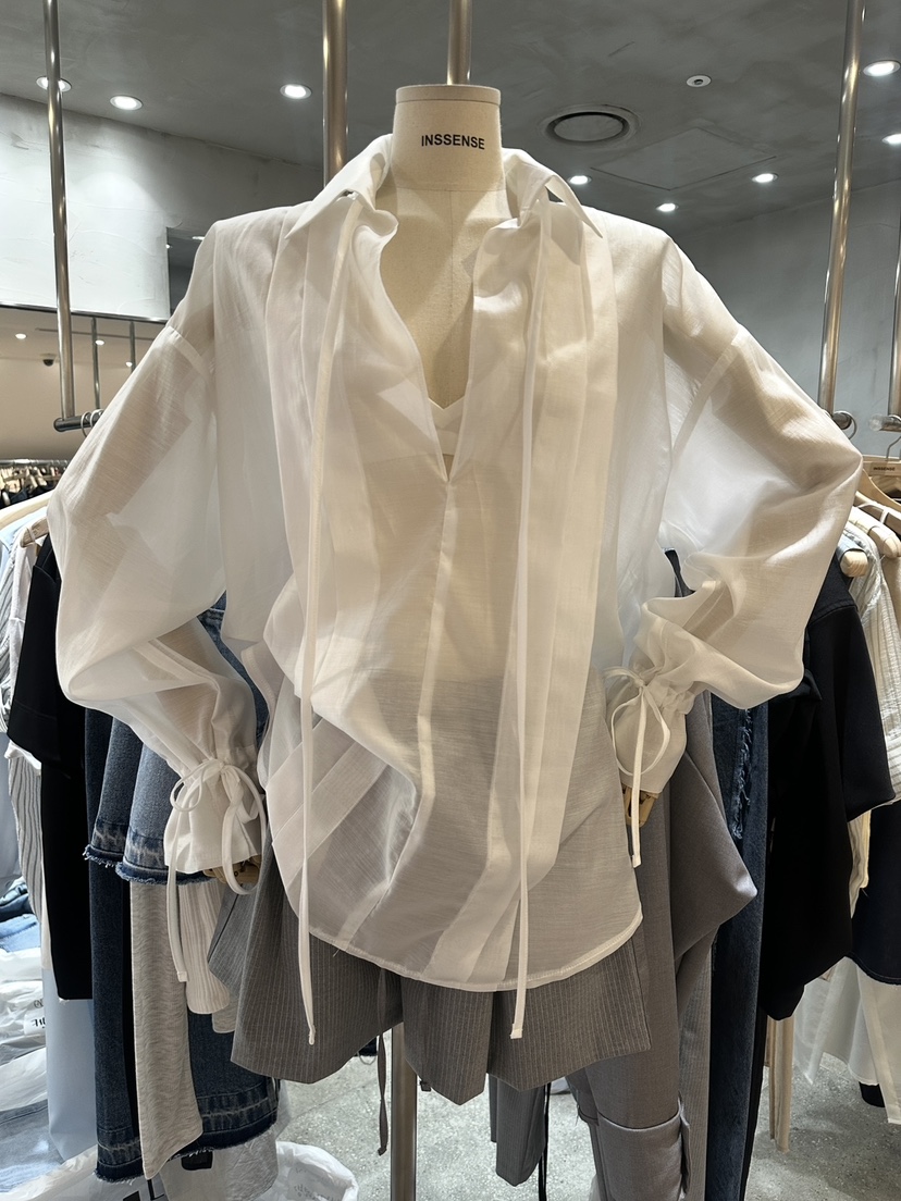 INSSENSE-A韓國直郵㊣女士新款職業真品時尚25春夏襯衫蕾絲衫INSSENSE-A襯衫/蕾絲衫