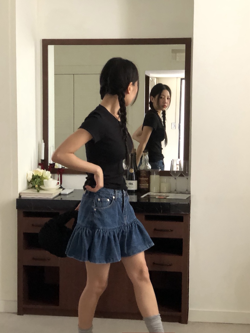 SUNDER MARKET韓國代購㊣女士新款25春夏推薦休閑熱賣短裙SUNDER MARKET短裙