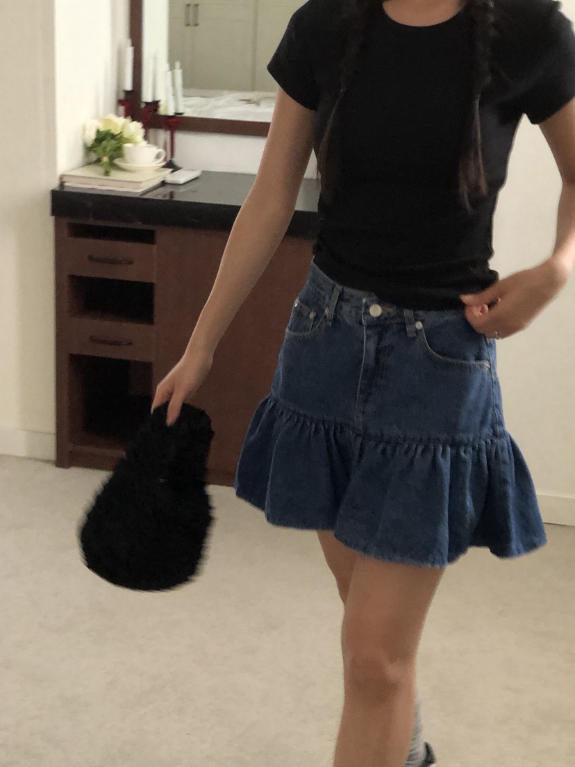 SUNDER MARKET韓國代購㊣女士新款25春夏推薦休閑熱賣短裙SUNDER MARKET短裙