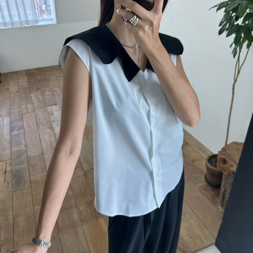 SOUIT韓國代購㊣女裝新款時尚真品休閑職業推薦25春夏襯衫蕾絲衫SOUIT by mabel-L襯衫/蕾絲衫