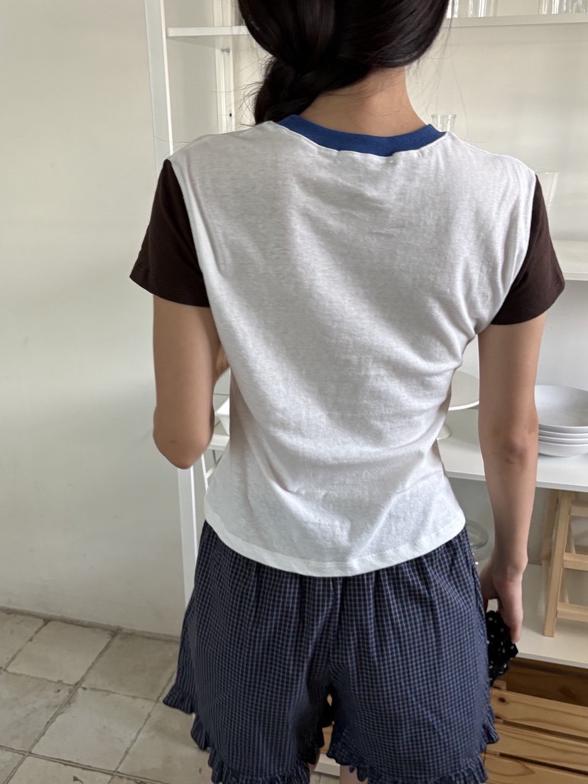 SUNDER MARKET韓國代購㊣女裝新品休閑熱賣推薦時尚25春夏T恤SUNDER MARKETT恤