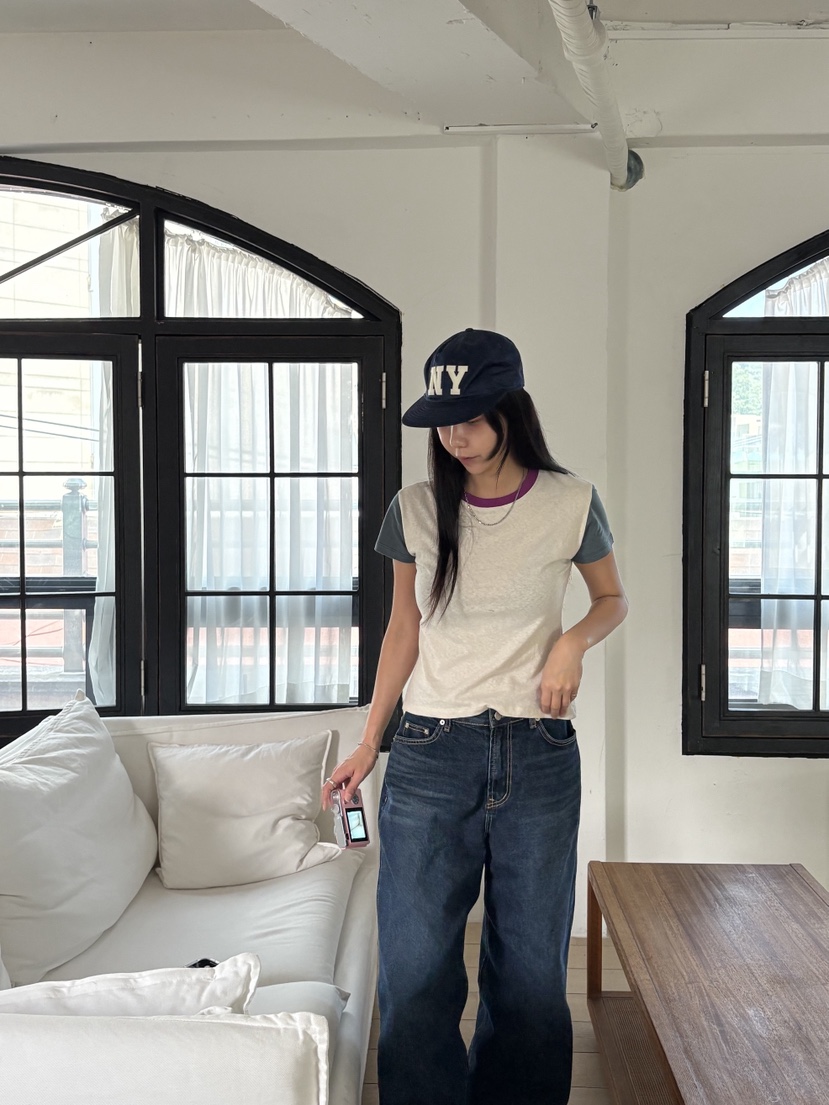 SUNDER MARKET韓國代購㊣女裝新品休閑熱賣推薦時尚25春夏T恤SUNDER MARKETT恤