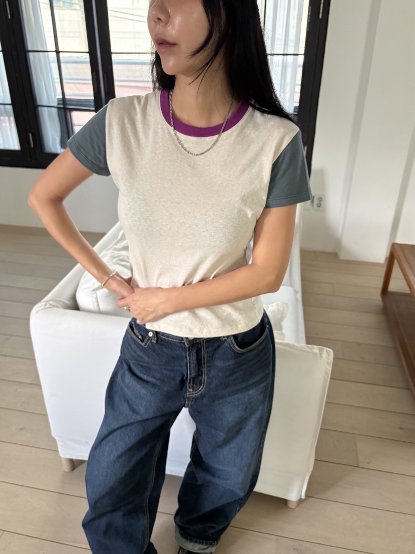 SUNDER MARKET韓國代購㊣女裝新品休閑熱賣推薦時尚25春夏T恤SUNDER MARKETT恤圖色2