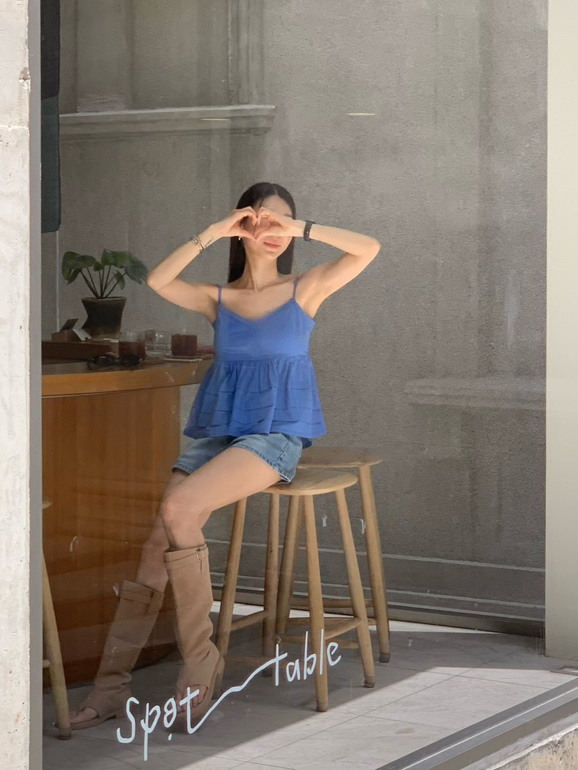 REVE CITE-L韓國代購㊣女裝新品休閑時尚熱賣吊帶背心寬松REVE CITE吊帶/背心