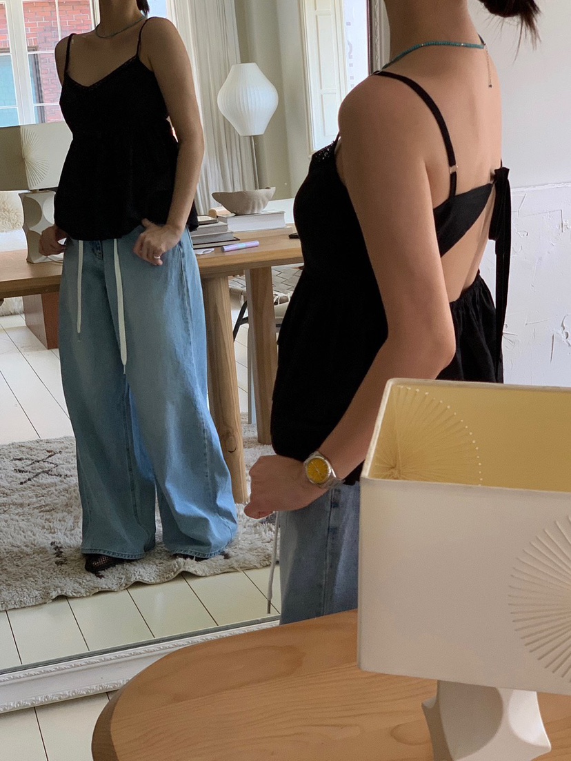 REVE CITE-L韓國代購㊣女裝新品休閑時尚熱賣吊帶背心寬松REVE CITE吊帶/背心