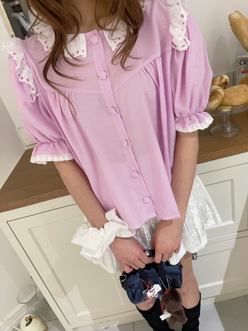 BOUTIQUE-L韓國代購㊣女裝新款真品推薦人氣熱賣襯衫蕾絲衫BOUTIQUE-L襯衫/蕾絲衫