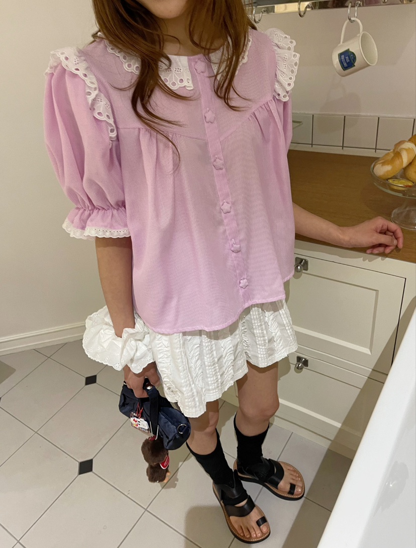 BOUTIQUE-L韓國代購㊣女裝新款真品推薦人氣熱賣襯衫蕾絲衫BOUTIQUE-L襯衫/蕾絲衫圖色1