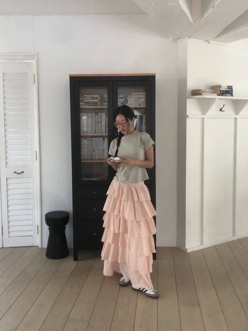 SUNDER MARKET東大門㊣代購女士新款職業時尚推薦長裙紗布SUNDER MARKET長裙