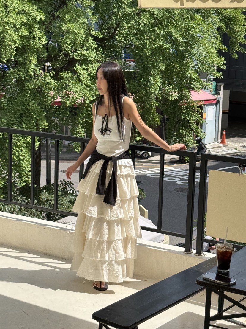 SUNDER MARKET東大門㊣代購女士新款職業時尚推薦長裙紗布SUNDER MARKET長裙