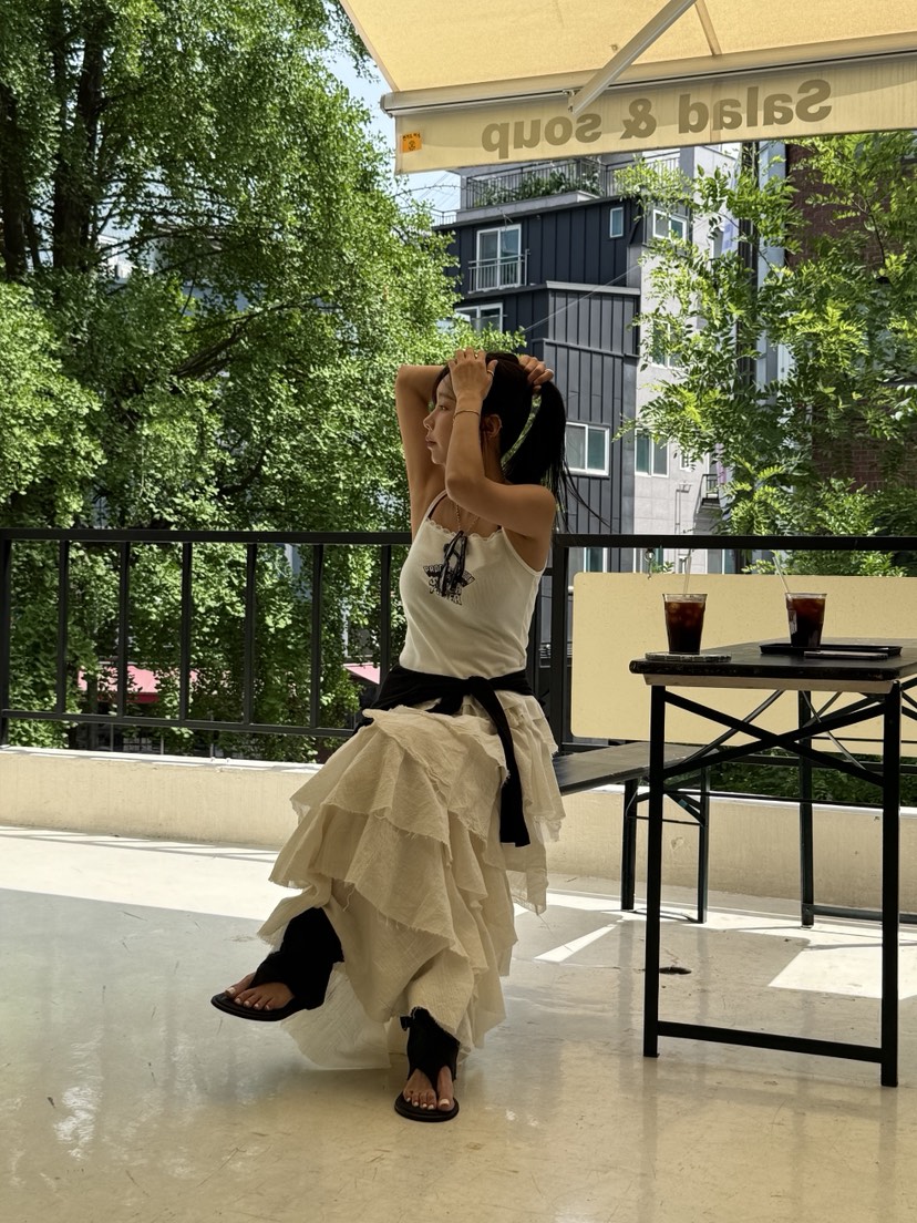 SUNDER MARKET東大門㊣代購女士新款職業時尚推薦長裙紗布SUNDER MARKET長裙