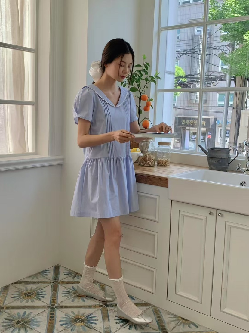 ANOU韓國直郵㊣女士新品真品25春夏人氣休閑職業推薦連衣裙ANOU連衣裙