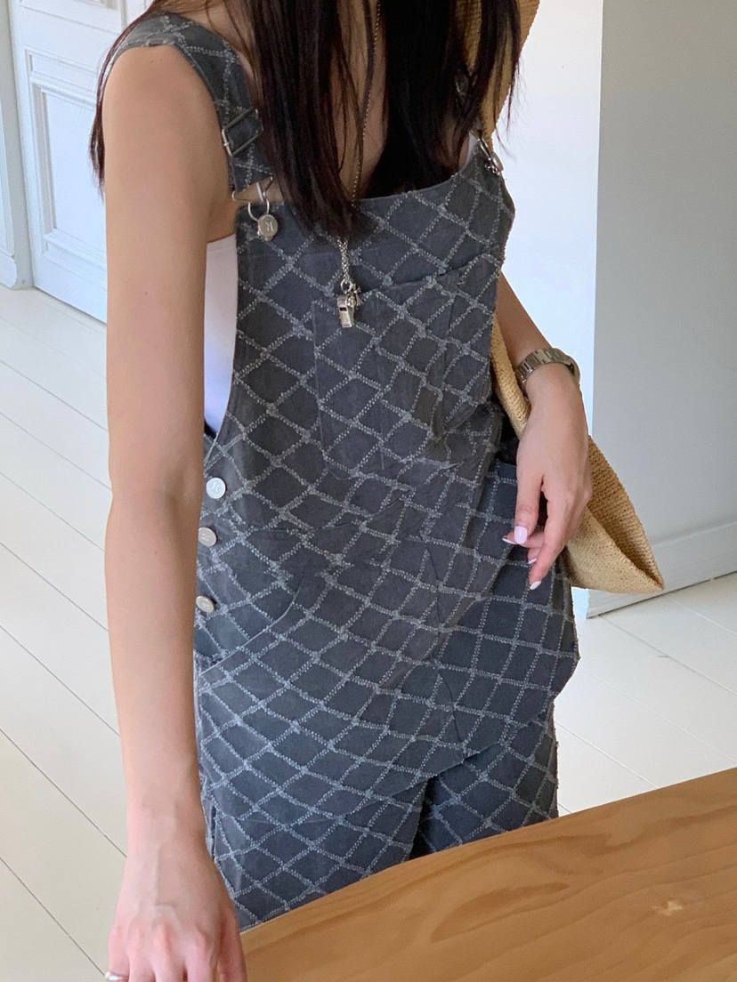 REVE CITE-L東大門㊣代購女士新款時尚真品25春夏熱賣背帶褲REVE CITE背帶褲