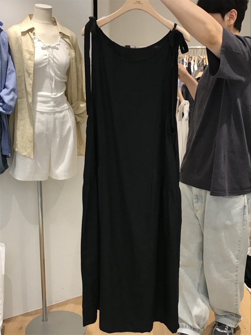 TAF韓國直郵㊣女裝新品休閑職業時尚推薦25春夏熱賣連衣裙亞麻TAF連衣裙圖色2