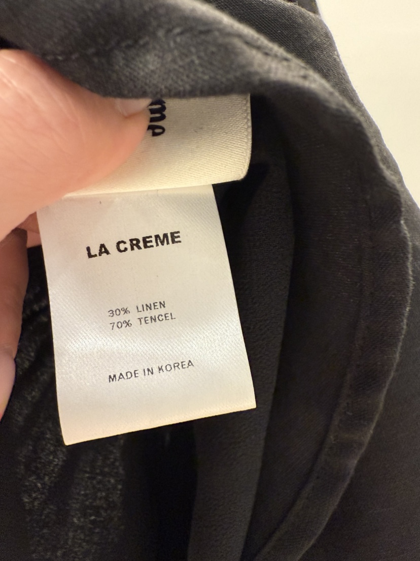 LA CREME韓國代購㊣女士新款人氣25春夏職業襯衫蕾絲衫亞麻LA CREME襯衫/蕾絲衫