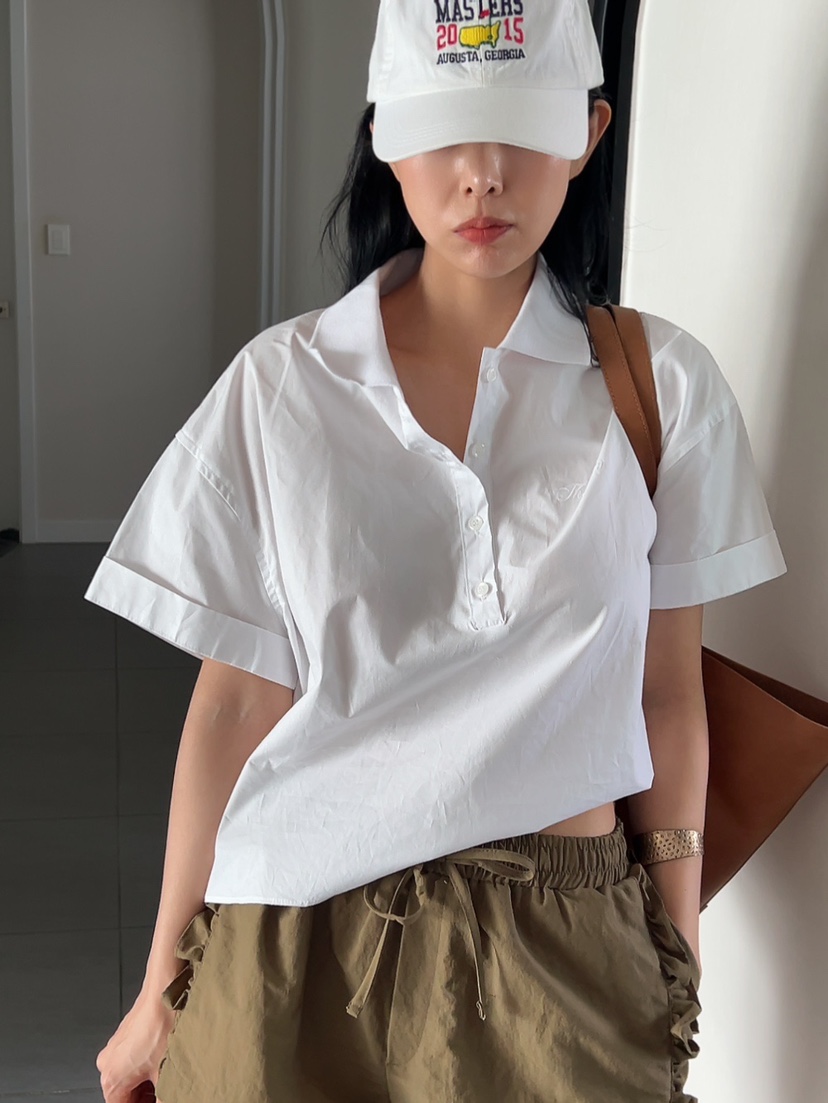 MILUI東大門㊣直郵女士新品真品推薦人氣25春夏休閑襯衫蕾絲衫MILUI襯衫/蕾絲衫圖色1