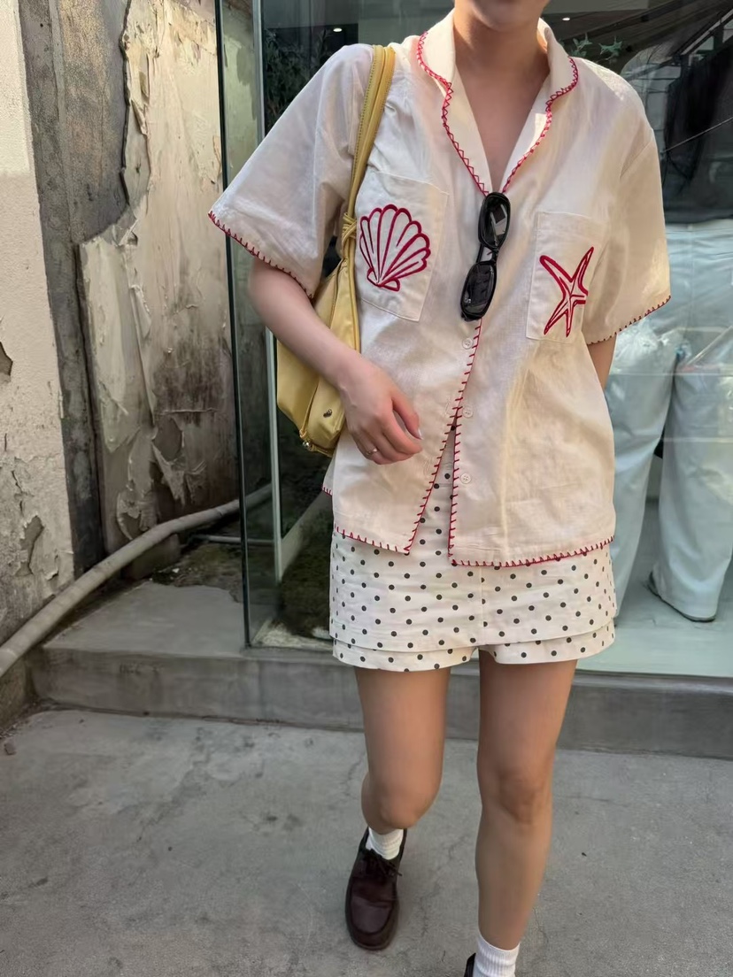 EGG IS東大門㊣實拍女士新款時尚職業真品人氣25春夏襯衫蕾絲衫EGG IS襯衫/蕾絲衫