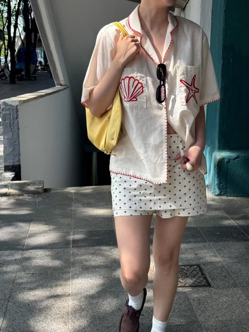 EGG IS東大門㊣實拍女士新款時尚職業真品人氣25春夏襯衫蕾絲衫EGG IS襯衫/蕾絲衫
