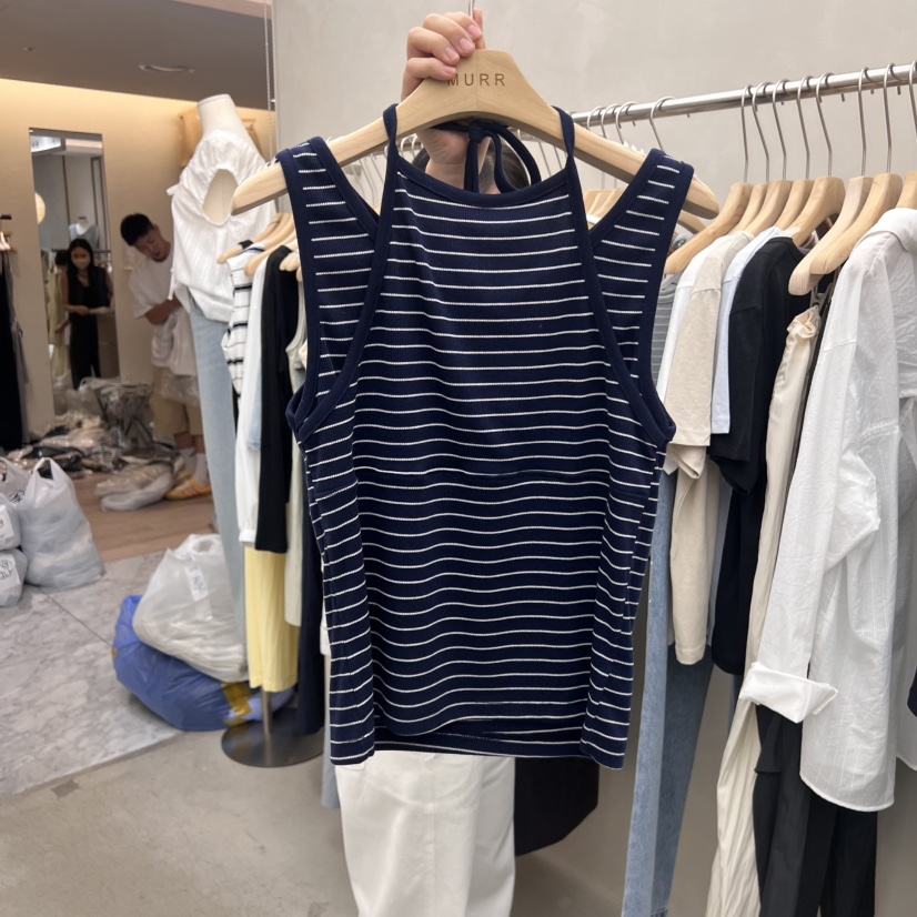 MURR東大門㊣代購女裝新品人氣推薦職業熱賣吊帶背心假兩件MURR吊帶/背心圖色3