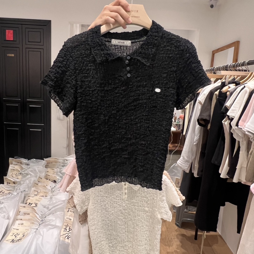VENIR-a東大門㊣實拍女裝新品25春夏休閑熱賣人氣職業時尚T恤VENIR-aT恤圖色2