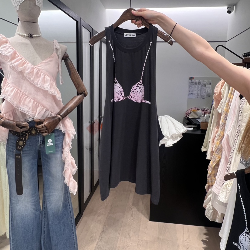 LOVE PULL韓國直郵㊣女士新品熱賣25春夏職業推薦吊帶背心LOVE PULL吊帶/背心圖色2