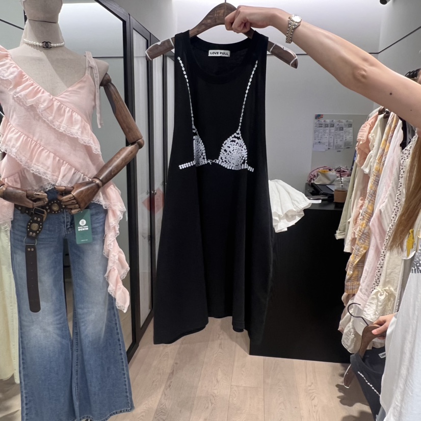 LOVE PULL韓國直郵㊣女士新品熱賣25春夏職業推薦吊帶背心LOVE PULL吊帶/背心圖色3