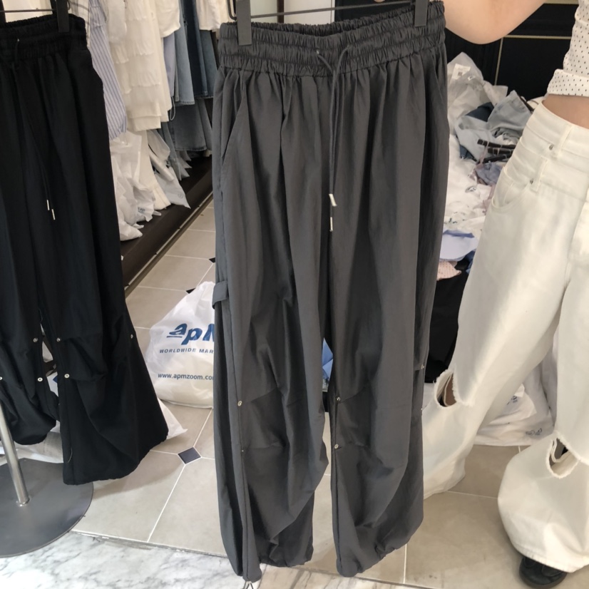 VIRKIN韓國代購㊣女裝新款25春夏熱賣人氣真品時尚休閑褲尼龍VIRKIN休閑褲圖色3